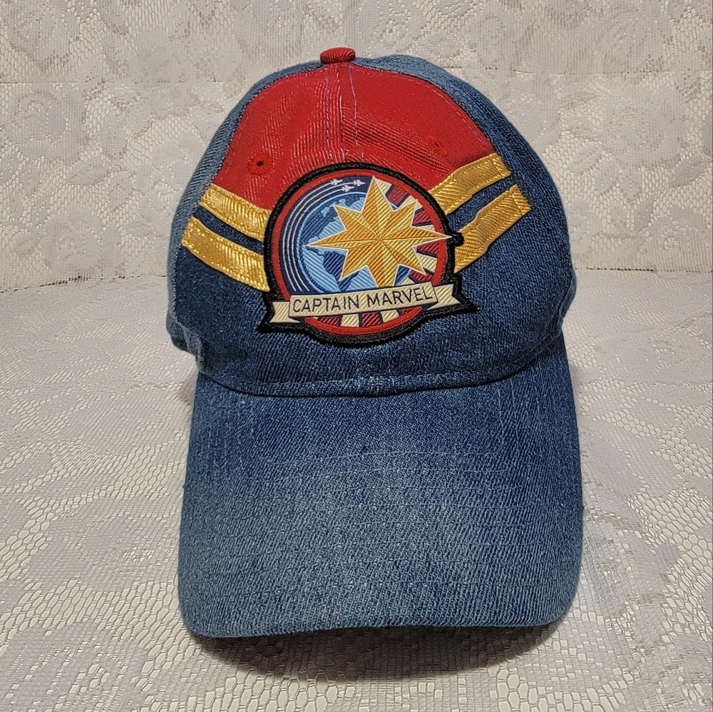 Captain Marvel Denim Cap New Era 9Twenty One Size Fits Most Baseball Hat
